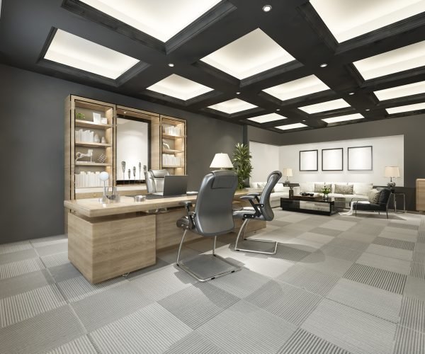 3d rendering luxury business meeting and working room in executive office